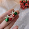 Bow & Bell Christmas Earrings: Sterling Silver Hypoallergenic Studs. - 3 of 4