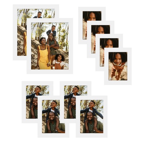 5 Pack 5x7 Picture Frame, Display Photos 4x6 with Mat or 6x8 Without Mat for Wall or Tabletop Rustic Brown, Size: 5 x 7