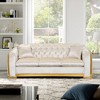 84" Velvet Luxury Tufted 3-Seater Sofa with Gold Accents - 4 of 4