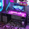 NicBex 61.2 Inch Computer Home Office Desk with LED,Charing Station,2 Drawers and Open Shelves - 2 of 4
