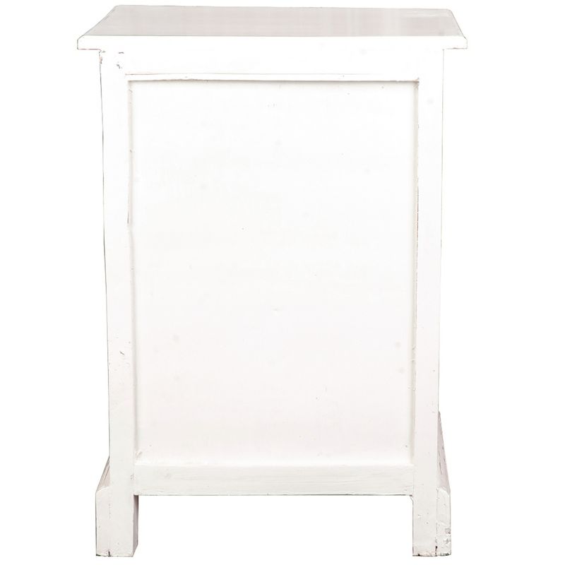 Besthom Shabby Chic Cottage 1-Drawer White Wash Nightstand 25.5 in. H x 17.8 in. W x 13.5 in. D, 3 of 6