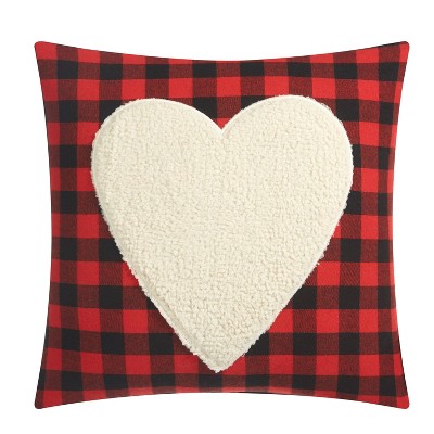 Heart Applique Decorative Throw Pillow Red - Dearfoams