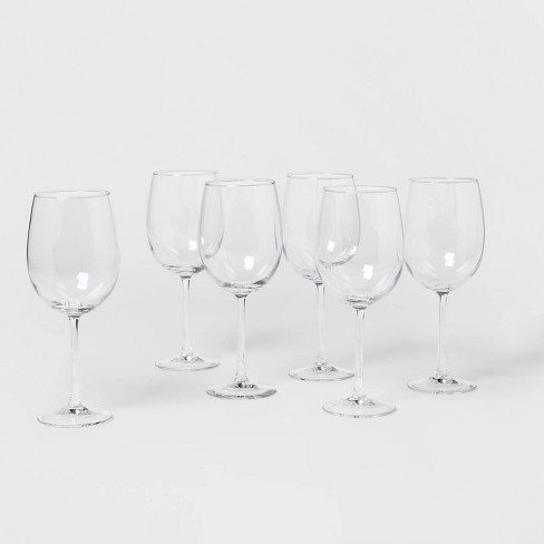 19oz 6pk Glass Large Stemmed Wine Glasses - Threshold™