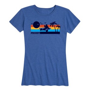 Women's - Disney - Mickey Sunset Pattern Short Sleeve Graphic T-Shirt - 1 of 4