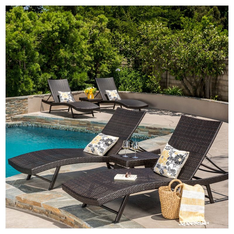 Kauai 6pc Wicker Chaise Lounge Set - Brown - Christopher Knight Home, 3 of 6