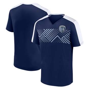 MLS Sporting Kansas City Men's Short Sleeve V-Neck Warm Up Jersey