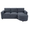 84.6"W L-Shaped Sectional Sofa with Curved Chaise Lounge, Chenille Fabric Couch with 2 USB Ports & Side Storage Pockets - ModernLuxe - 4 of 4