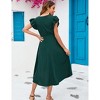 BLUEMING Maternity Dress for Women Summer V Neck Dress with Flutter Sleeve Tie Wasit High Low Hemline Dress Maternity Wedding Guest Dress - 4 of 4