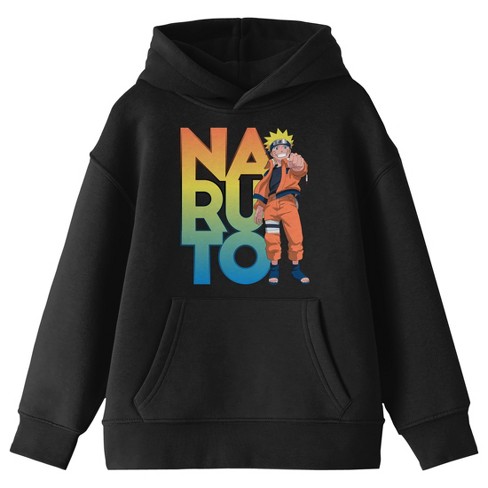 Naruto Classic Character Pointing With Ombre Text Youth Black