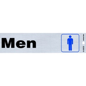 Hillman English Silver Restroom Sign 2 in. H X 8 in. W - Case of 6 - 1 of 1