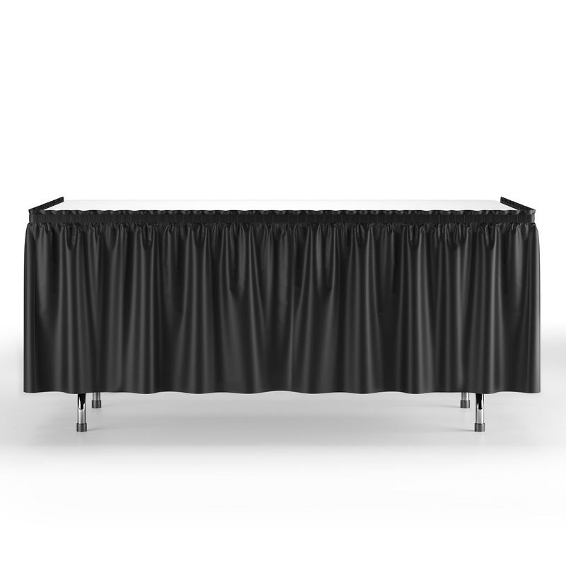 Crown Display 6 pack Disposable Plastic Tableskirts - 29" x 14 Ft ruffled Table Skirt with Adhesive Strip - 6 Count, 1 of 9
