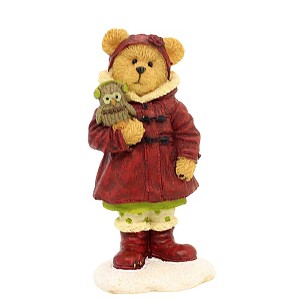 Boyds Bears Resin 4.5 Inch Heidi Goodfriend W/ Hoo...Warm Wishes Christmas Bearstone Animal Figurines - 1 of 3