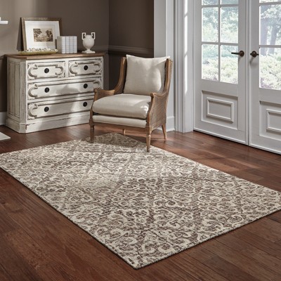 Tallavera Blue and Brown Hand-Tufted Wool Area Rug
