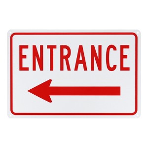 Unique Bargains Aluminum Reflective Rust Free Waterproof Left Arrow Entrance Sign 1 Pc - 1 of 4