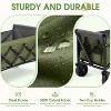 HTUTWOO Beach Collapsible Wagon Cart, Heavy Utility Wagon Cart, 70L Capacity, Heavy Duty 200 lbs - 3 of 4