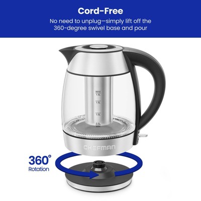 Chefman 1.8L Rapid-Boil Kettle with Keep Warm and Tea Infuser - Stainless Steel_8