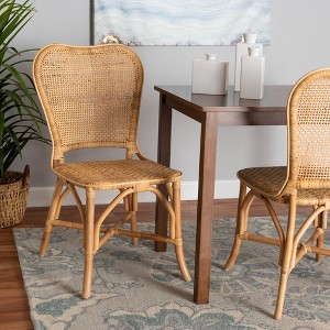 bali & pari Irene Modern Bohemian Natural Rattan Dining Chair - 1 of 4