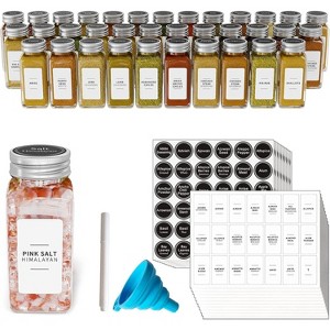 SpaceAid® 36 Pcs 4oz Spice Jars with 378 Labels,Empty 4oz Glass Spice Bottles - 1 of 4