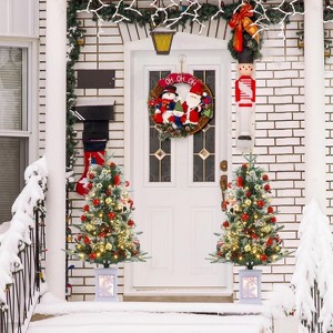 3Ft Pre-Lit Artificial Christmas Tree with Dual-Color LED Lights, Tabletop Indoor Xmas Tree with 8 Lighting Modes - 1 of 4