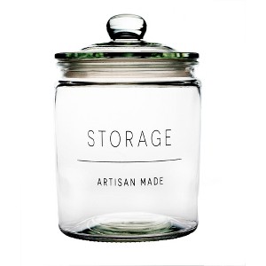 Amici Home Stockholm Glass Round Canister, Food Safe, Push Top Lid with Gasket, Airtight, For Storage, Dry Goods Container, 36 oz. - 1 of 4