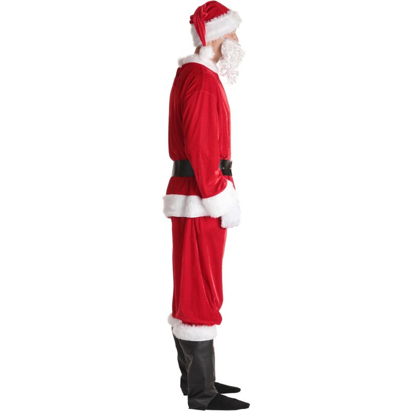 #followme Men's Santa Claus Costume - 6 Pc Velvet Christmas Xmas Santa outfit, 3 of 4