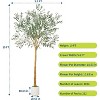 Artificial Olive Tree - with 1,180 Lifelike Leaves & Fruits, Hand-Painted Trunk & Weighted Cement Planter, UV Resistant Faux Tree for Home Office - 2 of 4