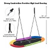 Tangkula 60" Flying Saucer Tree Swing Set Outdoor Oval Swing Adjustable Hanging Ropes for Kids Colorful/Blue/Green/Purple - 3 of 4