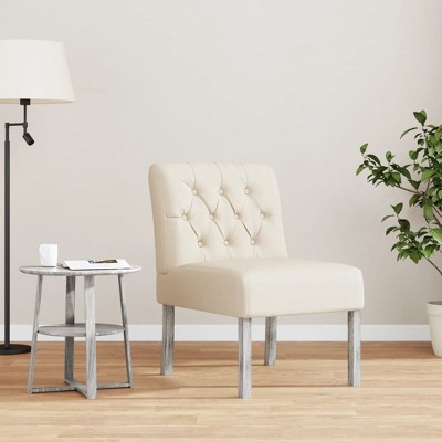 VidaXL Slipper Chair Linen Fabric Button Design