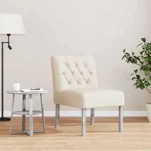 VidaXL Slipper Chair Linen Fabric Button Design - 1 of 4