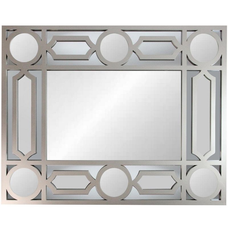 Northlight 29.5" Gray Framed Geometric Design Rectangular Wall Mirror, 1 of 6
