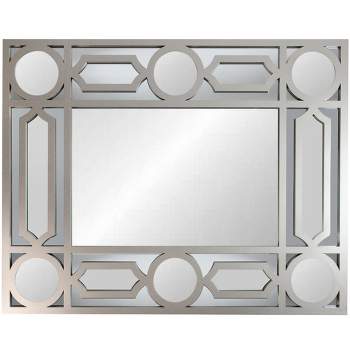Northlight 29.5" Gray Framed Geometric Design Rectangular Wall Mirror
