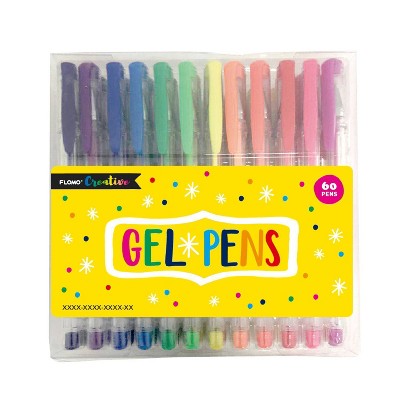 60ct Color Gel Pen Set Yellow Package - FLOMO