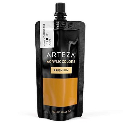 Arteza Acrylic Artist Paint, Pearl Copper Gold Color, 120ml  - Single Color (ARTZ-8602)