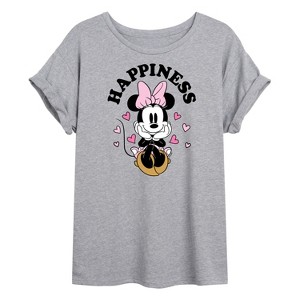 Women's - Disney - Happiness Minnie Oversized Graphic T-Shirt - 1 of 4