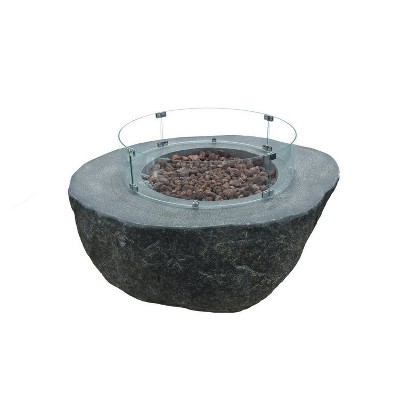 Columbia Round Tempered Glass Fire Pit Wind Screen