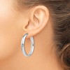 Black Bow Jewelry 5mm Polished Half Round Tube Hoop Earrings in Sterling Silver, 36mm - 3 of 4