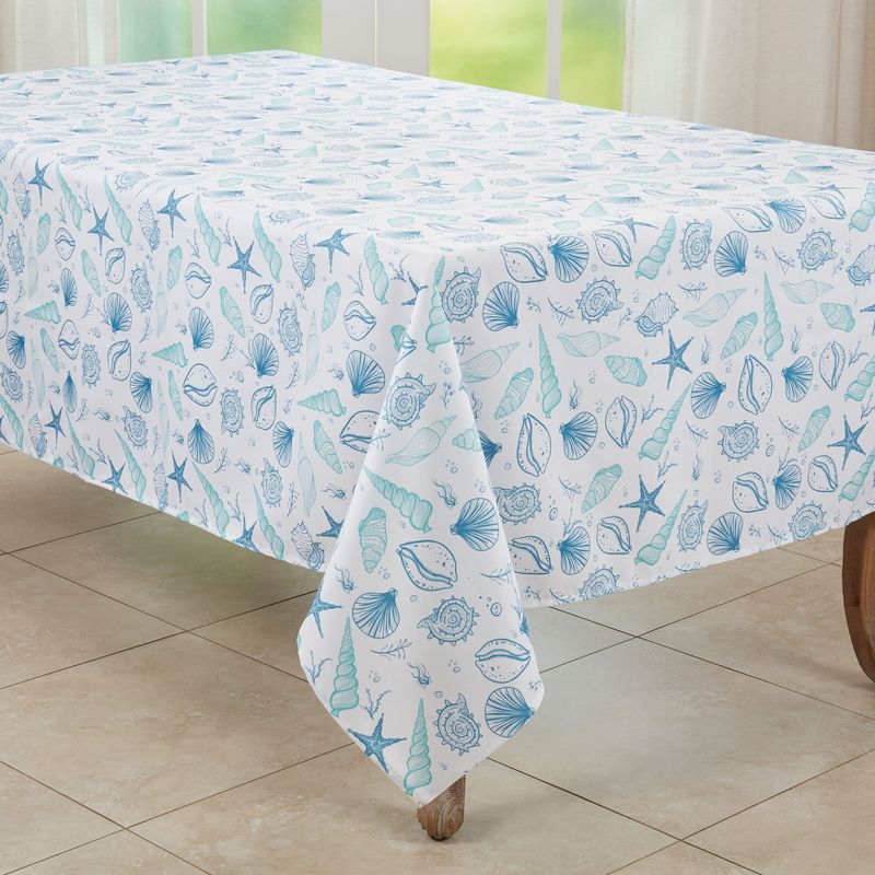 Saro Lifestyle Coastal Tablecloth With Seashell Design, 2 of 5