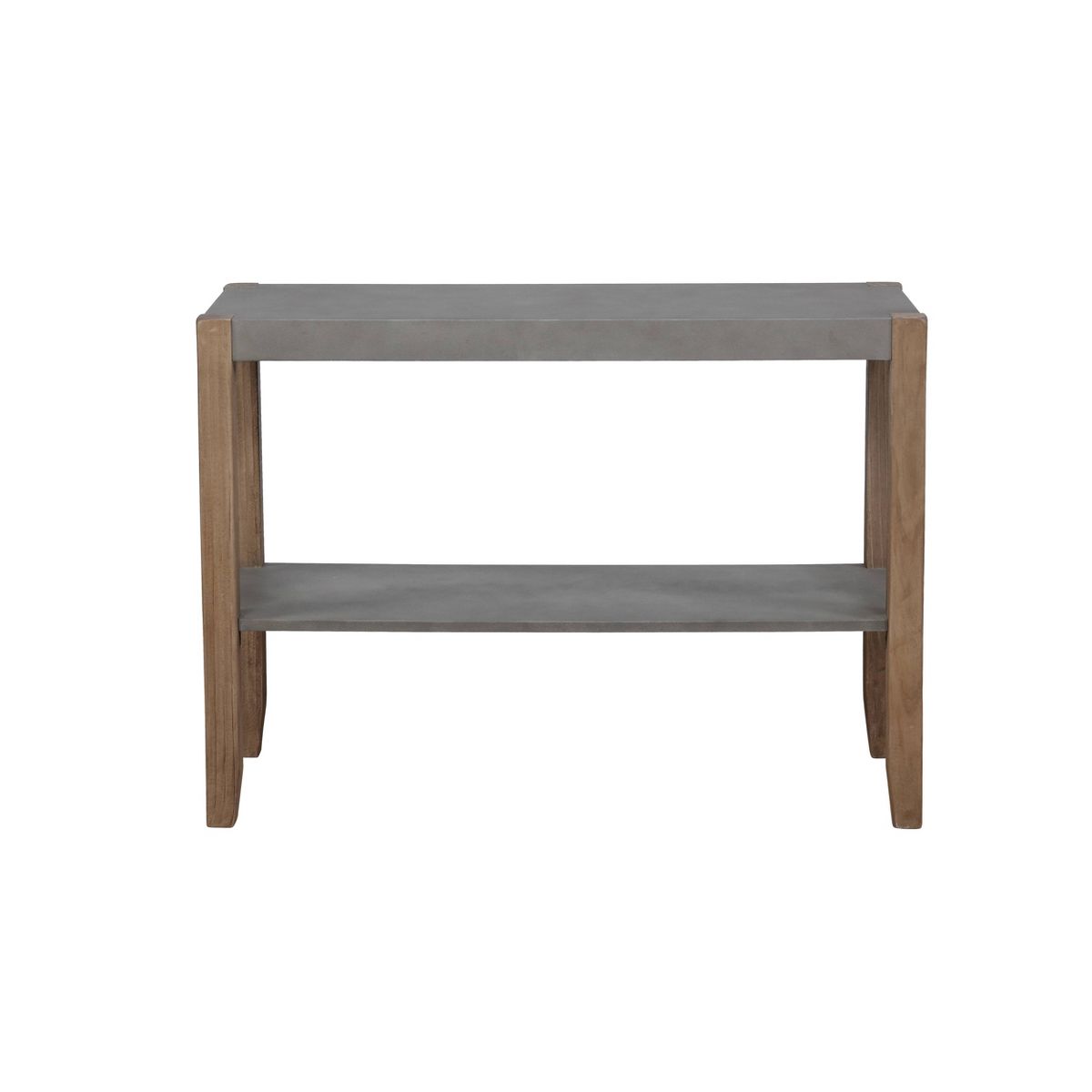 Alaterre Furniture 40" Davenport Faux Concrete and Wood Console Table Light Amber: Modern Entryway Furniture
