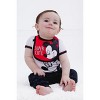 Disney Mickey Mouse Baby Bodysuit Pants Bib and Hat 4 Piece Outfit Set Newborn to Infant - 2 of 4