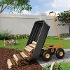 Heavy Duty Garden Dump Cart with Removable Dump Bed, All-Terrain Tires, 180° Adjustable Handle, Utility Garden Cart for Soil, Plants, Tools - 2 of 4