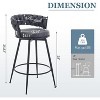 DYHOME 28 inch Bar Stools Set of 2, Modern Counter Height Bar Stools, 360° Swivel Suede Fabric Stool Chairs with Woven Back and Footrest - 2 of 4