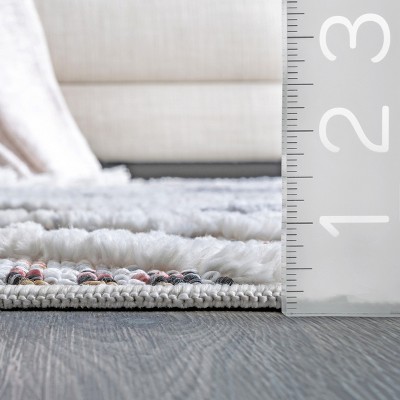 Reversible Pink Geometric Shag Area Rug, 4' x 6', Easy Care