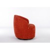 Chenille Fabric Swivel Accent Armchair Barrel Chair with Black Powder Coating Metal Ring - 4 of 4