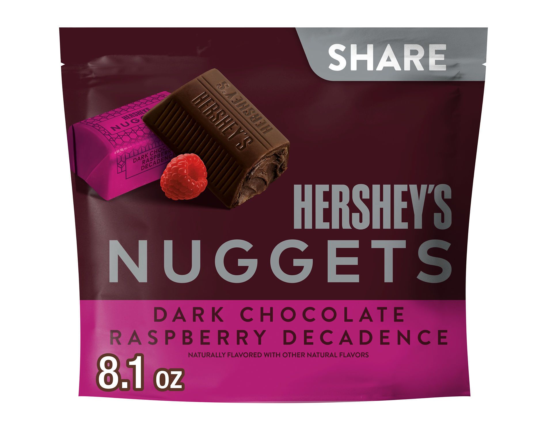 HERSHEY'S Nuggets Dark Chocolate Raspberry Decadence Candy - 8.1oz