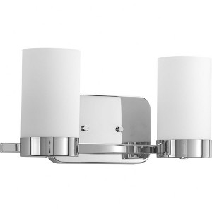Progress Lighting Elevate 2-Light Bath in Polished Chrome with Etched White Glass Shade - 1 of 4