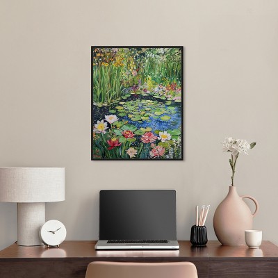 Vincent Van Gogh Inspired Landscape Canvas Print with Black Frame, 21" x 25"