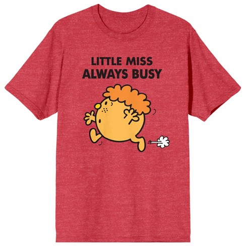 mumlende kvalitet patois Mr. Men And Little Miss Meme Little Miss Always Busy Crew Neck Short Sleeve  Red Heather Women's T-shirt : Target