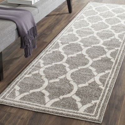 Amherst Dark Grey and Beige 2'-3" x 9' Synthetic Rug