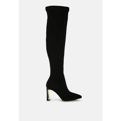 Star Gazer Slim Block Heel Long Boots Women