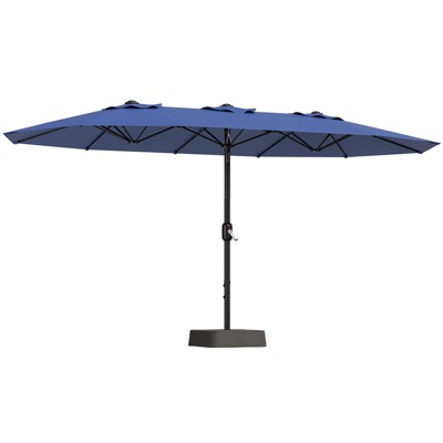 Garvee 15FT Rectangular Patio Umbrella with Base Included - Large Patio Umbrella with Crank Handle, UV Protection for Outdoor Market